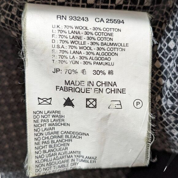 DIESEL Women's Black Front Buttoned Hooded WOOL Jacket with pockets Size XXS - Picture 7 of 8